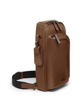 Bolsa de Peito Sling Gregory em Pele Bomba de Conhaque | Harrison | Tumi Slings